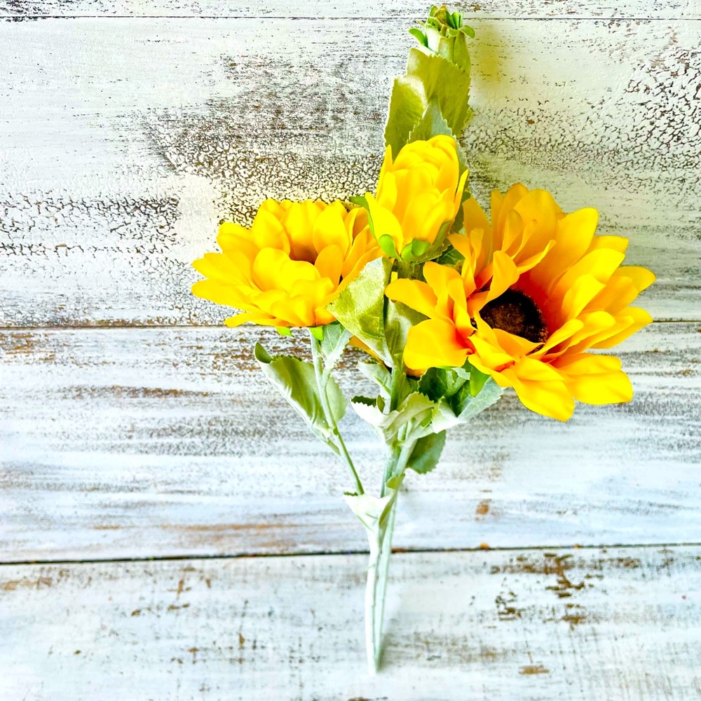 *Yellow Sunflower Blooms Spray, 26”